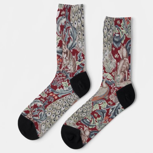 Forest Animals, William Morris Socken (Linkes Detail)