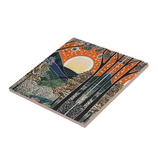 Forest Art Nouveau Tile Fliese (Seite)