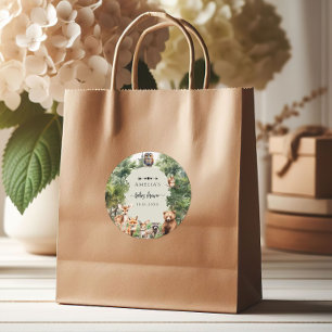 Forest Baby Dusche Niedliche Tiere Runder Aufkleber