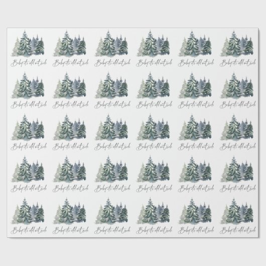 Forest Baby It's Cold Outside Winter Baby Dusche Geschenkpapier (Flach)