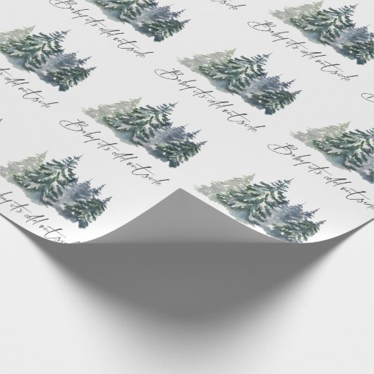 Forest Baby It's Cold Outside Winter Baby Dusche Geschenkpapier (Ecke)