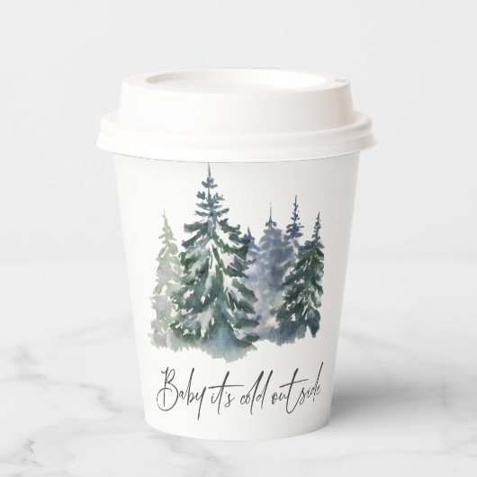 Forest Baby It's Cold Outside Winter Baby Dusche Pappbecher (Vorderseite)