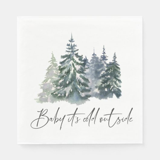 Forest Baby It's Cold Outside Winter Baby Dusche Serviette (Vorderseite)