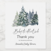 Forest Baby It's Cold Outside Winter Baby Dusche Weinetikett (Einzelnes Label)