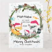 Forest Baby's First Christmas Card von Oma Karte (Gelbe Blume)