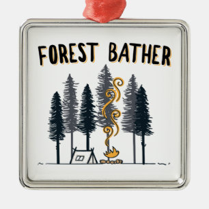 Forest Bather Camping Ornament Aus Metall