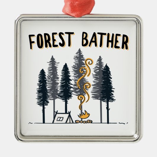 Forest Bather Camping Ornament Aus Metall (Vorne)