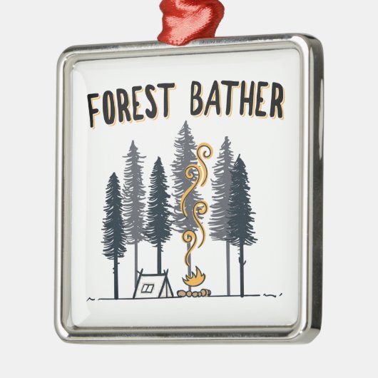 Forest Bather Camping Ornament Aus Metall (Links)