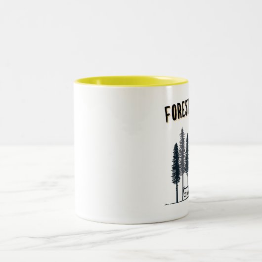 Forest Bather Camping Zweifarbige Tasse (Mittel)