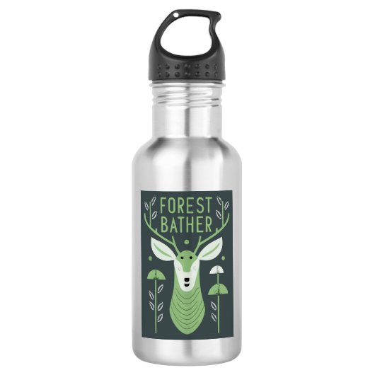 Forest Bather Deer Edelstahlflasche (Vorderseite)