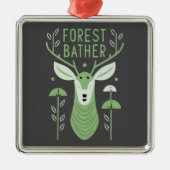 Forest Bather Deer Ornament Aus Metall (Vorne)