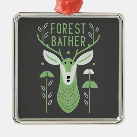 Forest Bather Deer Ornament Aus Metall (Vorne)