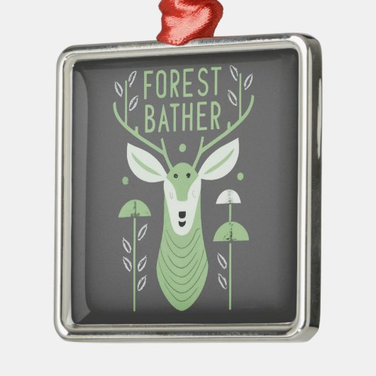 Forest Bather Deer Ornament Aus Metall (Links)