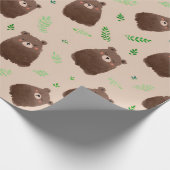 Forest Bear Spring Gift Wrap Geschenkpapier (Ecke)