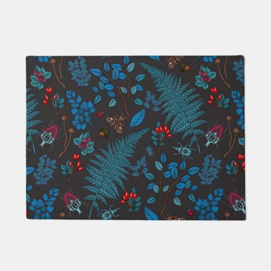 Forest berries, leaves and bugs 1 fußmatte (Vorderseite)