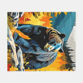 Forest Black Bar Majestät Design Fleecedecke (Vorderseite (Horizontal))