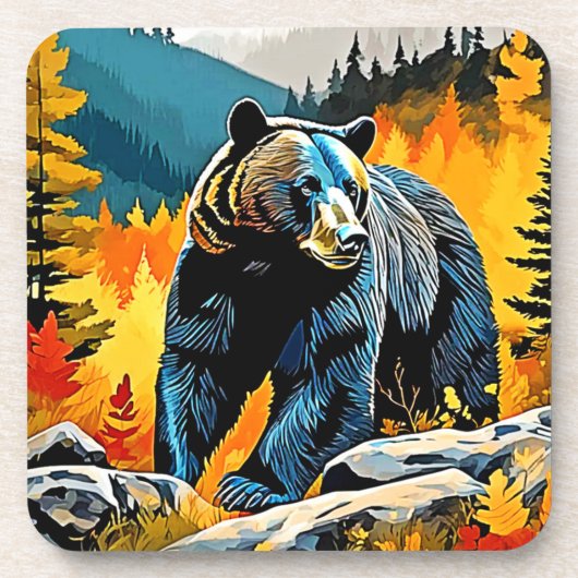 Forest Black Bar Majestät Design Getränkeuntersetzer (Vorderseite)