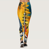 Forest Black Bar Majestät Design Leggings (Rückseite)