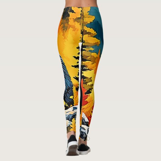 Forest Black Bar Majestät Design Leggings (Rückseite)