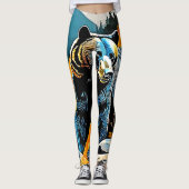 Forest Black Bar Majestät Design Leggings (Vorderseite)