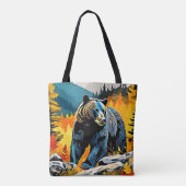 Forest Black Bar Majestät Design Tasche (Rückseite)
