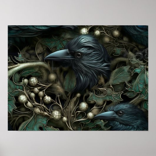 Forest Black Crow Bird | Black Crow Wall Print Poster (Vorne)