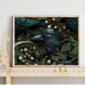 Forest Black Crow Bird | Black Crow Wall Print Poster