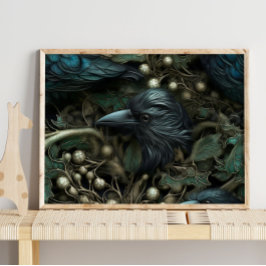 Forest Black Crow Bird | Black Crow Wall Print Poster