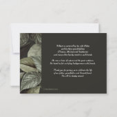 Forest Blätter Frame Beileid Foto Danke Karte (Rückseite)
