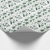 Forest Blätter Green Monogram 3 Initials Newlyweds Geschenkpapier (Ecke)
