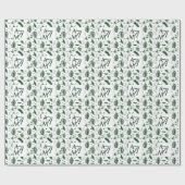 Forest Blätter Green Monogram 3 Initials Newlyweds Geschenkpapier (Flach)