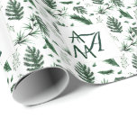 Forest Blätter Green Monogram 3 Initials Newlyweds Geschenkpapier<br><div class="desc">Dieses wunderbar stylische Element erlaubt es Ihnen, drei Buchstaben hinzuzufügen, der mittlere Buchstabe stellt den gemeinsamen verheirateten Nachnamen Initial dar, die anderen beiden Initialen stellen die Buchstaben der Paare mit Vornamen dar. Dieses dekorative Objekt ist ideal für Jungvermählte, Paare, die in eine neue Zuhause umziehen, für Hochzeitsfeier. Die Dekoration besteht...</div>