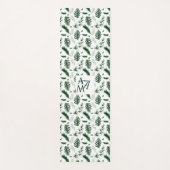 Forest Blätter Green Monogram 3 Initials Newlyweds Yogamatte (Vorderseite)