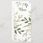 Forest Blätter Greenerity Wedding Menükarte (Vorne/Hinten)