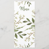 Forest Blätter Greenerity Wedding Menükarte (Vorderseite)