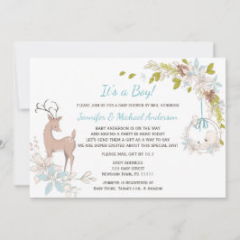 Forest Blue Boy Bear Hirschdusche per Mail Einladung