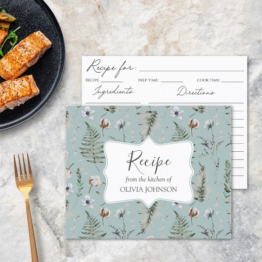 Forest Blume Blätter Botanische Blumenkarte