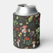 Forest Bounty: Aquarellfarben-Pilzmuster Dosenkühler (Kanne Vorderseite)