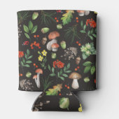 Forest Bounty: Aquarellfarben-Pilzmuster Dosenkühler (Rückseite)