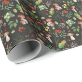 Forest Bounty: Aquarellfarben-Pilzmuster Geschenkpapier (Rolleneckpunkt)