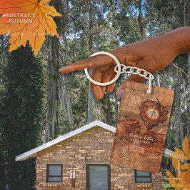 Forest Brown Abstrakt Monogram Acryllic Schlüssela Schlüsselanhänger