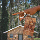 Forest Brown Abstrakt Monogram Acryllic Schlüssela Schlüsselanhänger