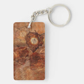 Forest Brown Abstrakt Monogram Acryllic Schlüssela Schlüsselanhänger (Rückseite)