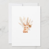Forest Bunny Pampas Fall Baby Dusche Einladung (Rückseite)