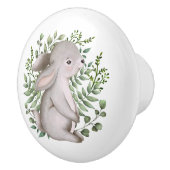 Forest Bunny Rabbit Woodland Greenery Baby Kinderz Keramikknauf (Rechts)