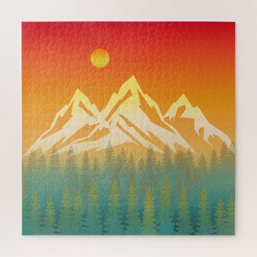 Forest Calm Berglandschaft Puzzle (Vertikal)