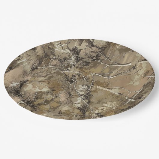 Forest Camo Pattern Pappteller (Schrägansicht)