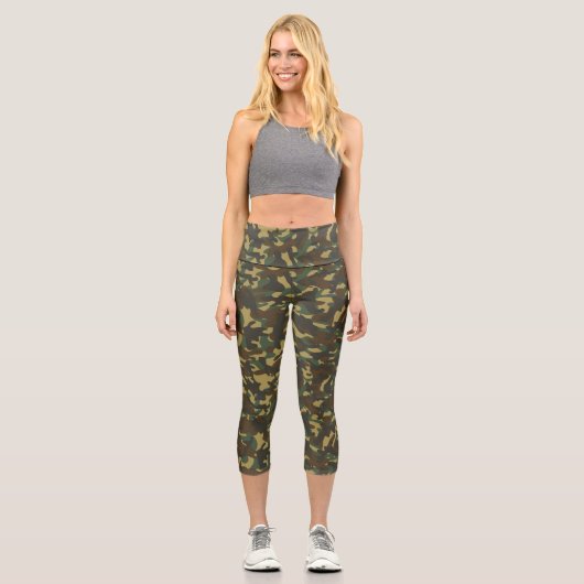 Forest Camouflage Capri Leggings (Vorderseite)