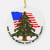 Forest Camouflage Christmas Tree w/American Flag Keramik Ornament (Vorne)