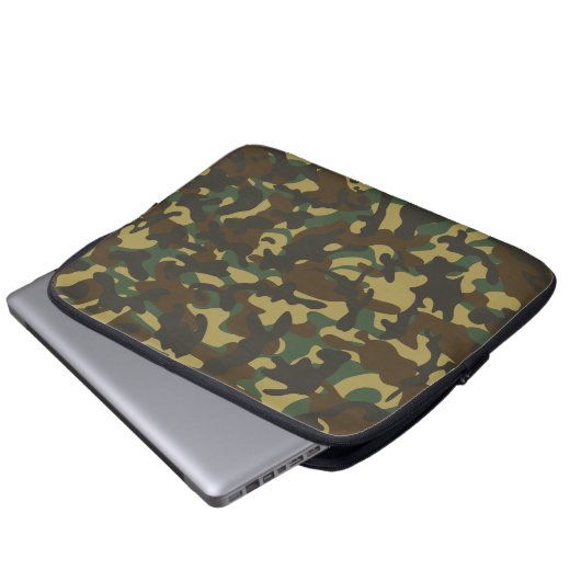 Forest Camouflage Laptopschutzhülle (Vorne Knopf)